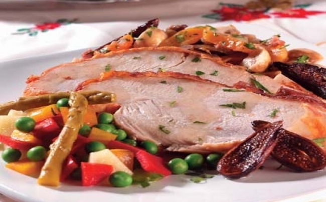 Pavo relleno con frutas